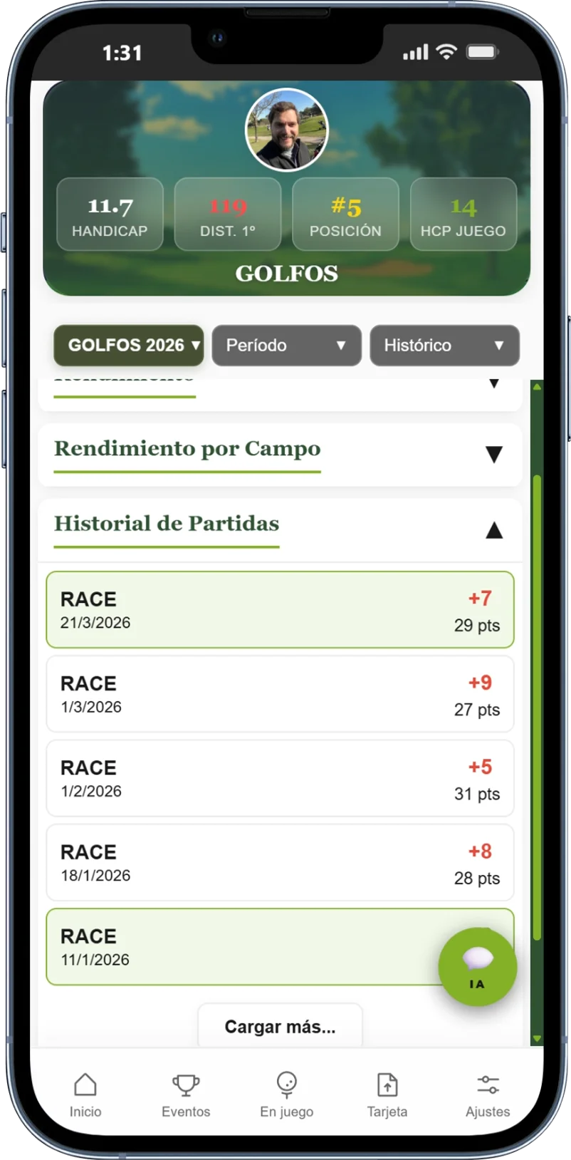 Historial de partidas