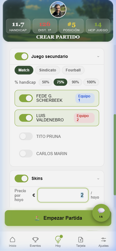 Configuración Skins