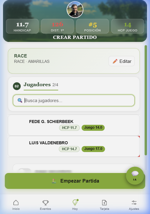 Selección de campo y barras